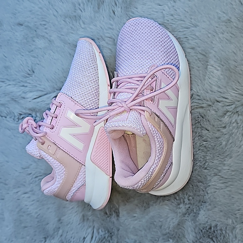 Little Girls light pink New Balance tennis shoes